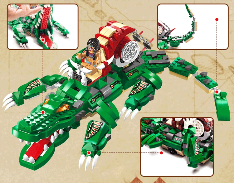 Modellbau комплекты kompatibel мит legoe Пираты Wutend крокодил 3D блоки Padagogisches modellbau spielzeug хобби