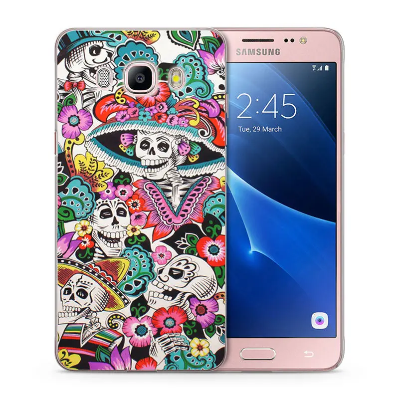 For Samsung Galaxy A3 A5 2015 2016 S3 S8 S9 Puls S7 Edge Soft TPU Cover Design skull unique Cartoon flower Fundas A153 |