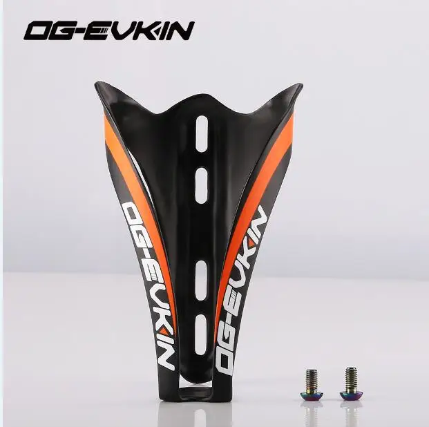 Orange with Titanium OG-EVKIN BC005 карбоновые дорожные Mtb велосипедные бутылки для воды, матовые велосипедные карбоновые держатели для бутылок, стабильный держатель для велосипеда, Аксессуары для велосипеда - Цвет: Orange with Titanium
