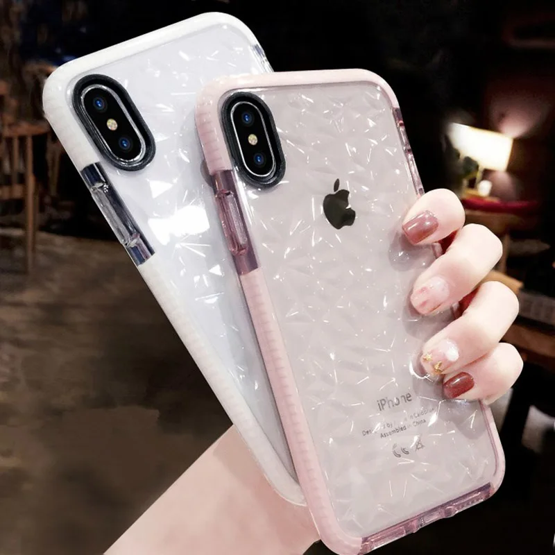 New Fashion Diamond Pattern Case for iPhone X 7 8 6 6S Plus Sillicone Soft Cover For Coque TPU Phone Cases KONSMART |
