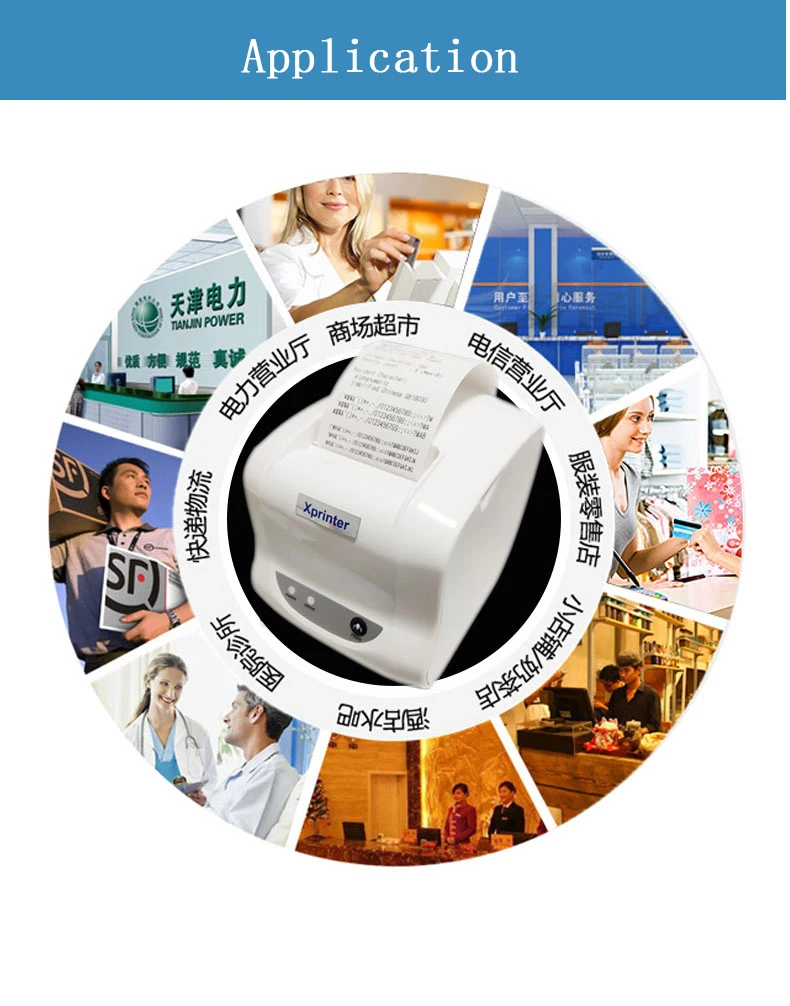 Xprinter 58 мм bluletooth Термальный чековый принтер USB или ethernet порт беспроводной для windows Android IOS