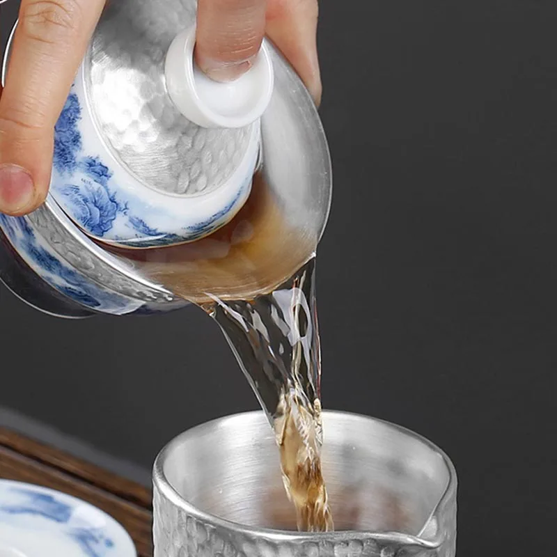 160 мл серебро Gaiwan Цзиндэчжэнь фарфор расписанный вручную чай миска с крышкой