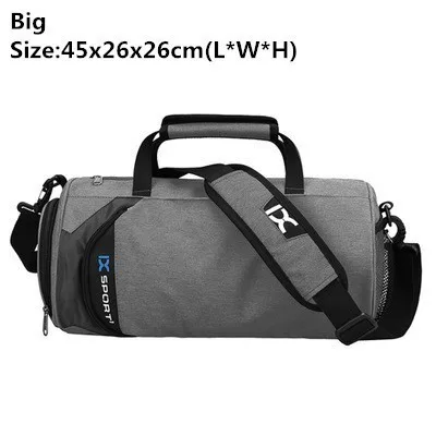 Dark Grey Big Водонепроницаемые мужские спортивные сумки для тренировок, многофункциональные сумки для сухого влажного разделения, сумки для фитнеса, тренировок, йоги, сумки через плечо с обувью - Цвет: Dark Grey Big