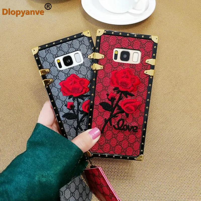 Роскошный 3D чехол для телефона с вышивкой в виде роз Samsung Galaxy S9 S8 S10 Plus Note 8 9