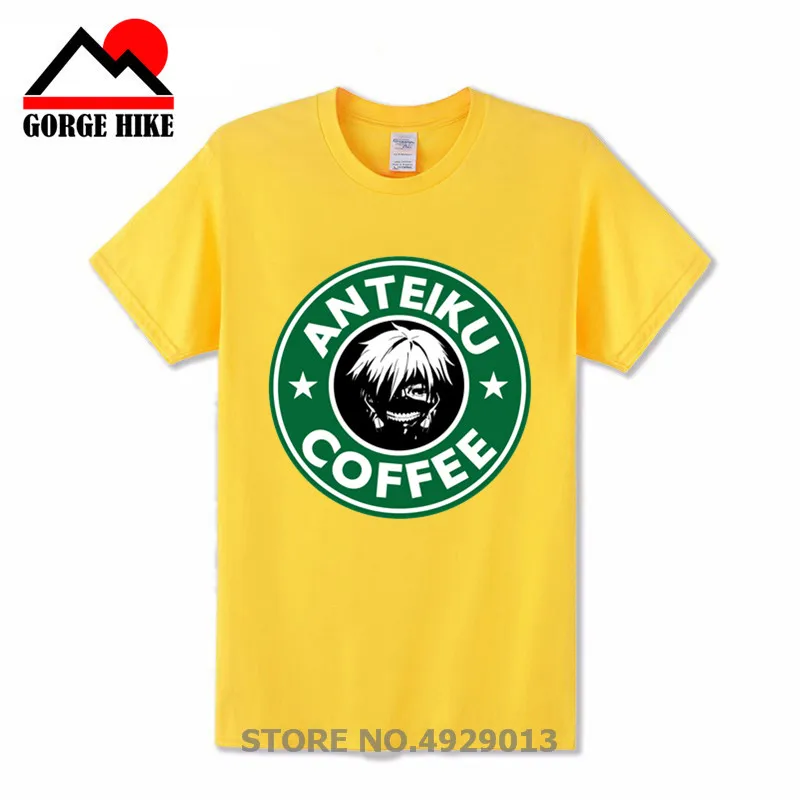 Мужская футболка с принтом крови Anteiku Coffee Tokyo Ghoul зеленые топы Уникальные футболки