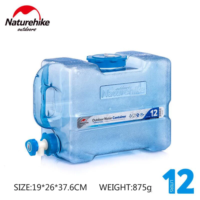 Naturehike 12L/19L/24L резервуар для воды, Пищевой ПК резервуар для воды, аксессуары для кемпинга, контейнер для воды, ведро, NH18S024-T - Цвет: 12L