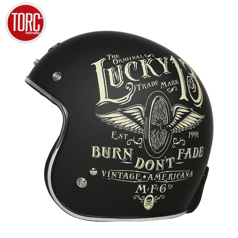 Мотоциклетный шлем TORC винтажный для мотокросса с открытым лицом 3/4 гоночный