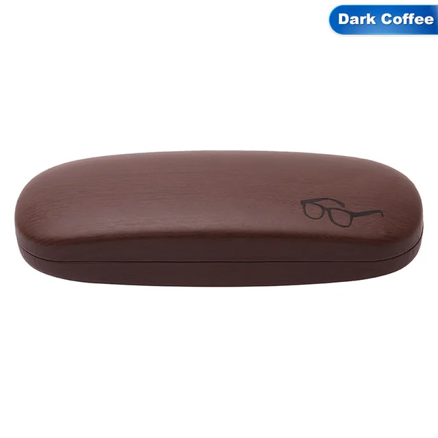 dark coffee Высокое качество древесины жесткий Комплект держатель металла очки для чтения чехол для мужчин и женщин pu кожаный футляр для очков - Цвет: dark coffee
