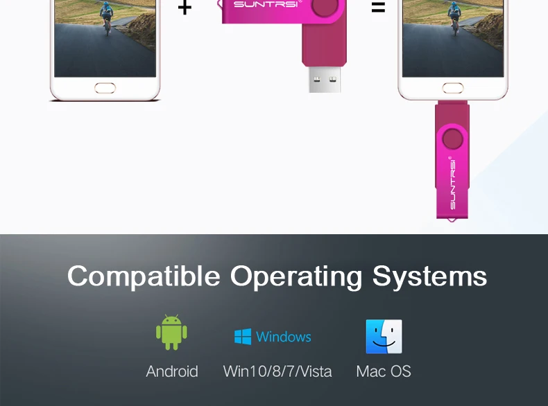 Suntrsi USB флеш-накопитель OTG 4 ГБ 8 ГБ 16 ГБ 32 ГБ флеш-накопитель смартфон карта памяти планшетный ПК флеш-накопитель внешний накопитель USB накопитель