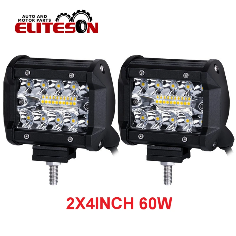 Eliteson 2 шт. мотоциклетный авто светодиодный рабочий свет 4 дюйма 60 Вт бар