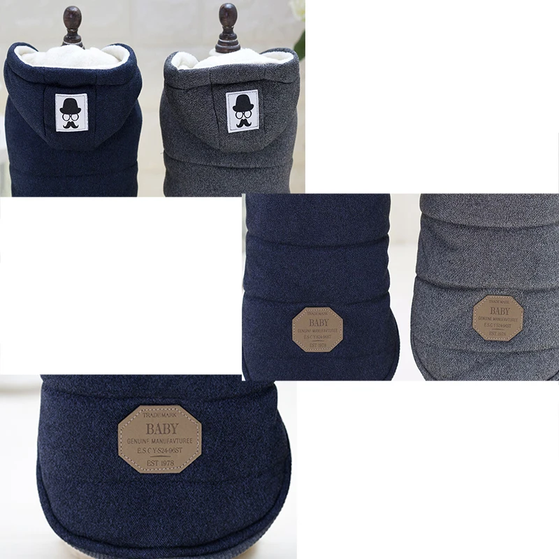 Зимняя одежда для собак пальто теплая куртка с усами Комбинезоны маленьких