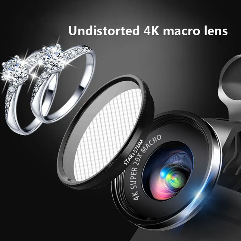 Мини 4K HD супер 20X микро объектив для телефона широкоугольный камеры смартфона