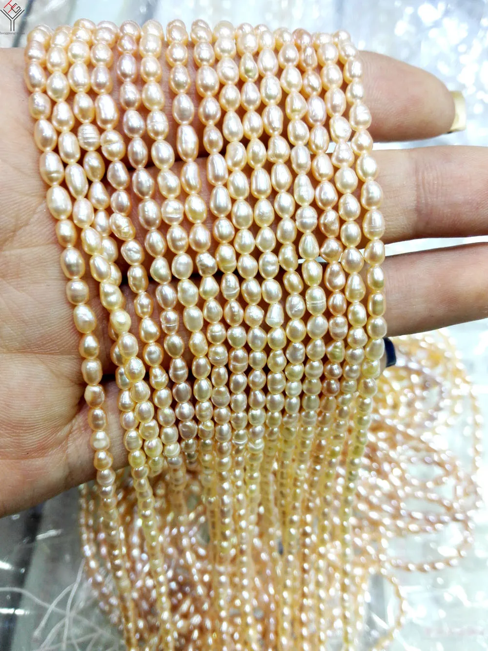 Оптовая продажа настоящий жемчуг рисовые бусины 1 8 мм натуральный модный 37 см