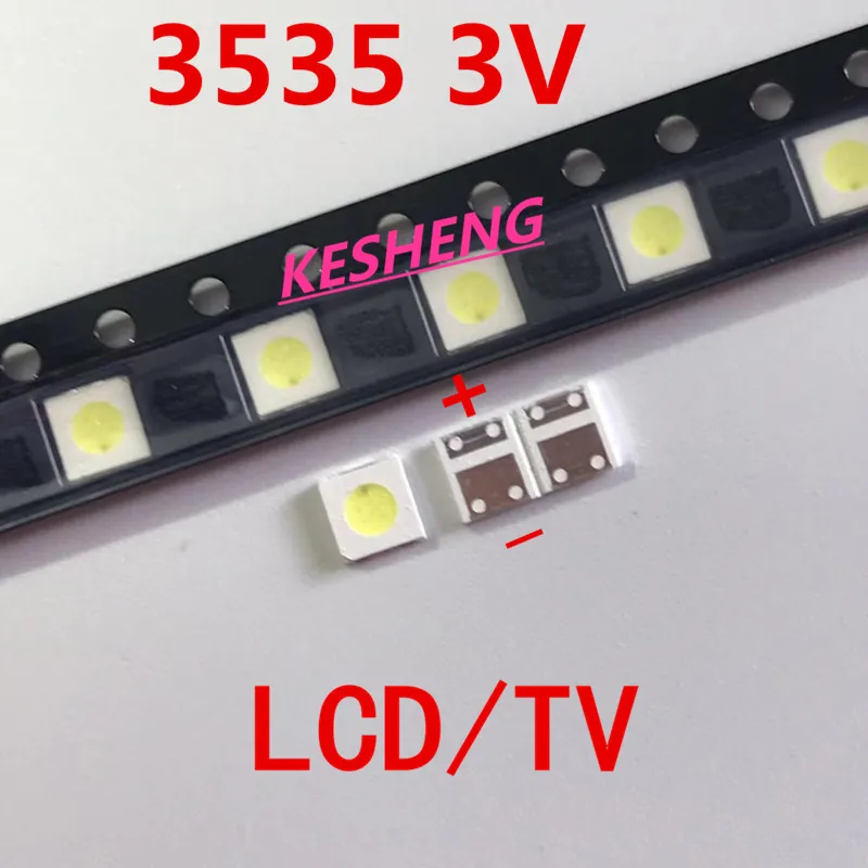 100 шт./UNI светодиодная подсветка Высокая мощность 1 Вт 3537 3535 90 лм 3 в холодный белый