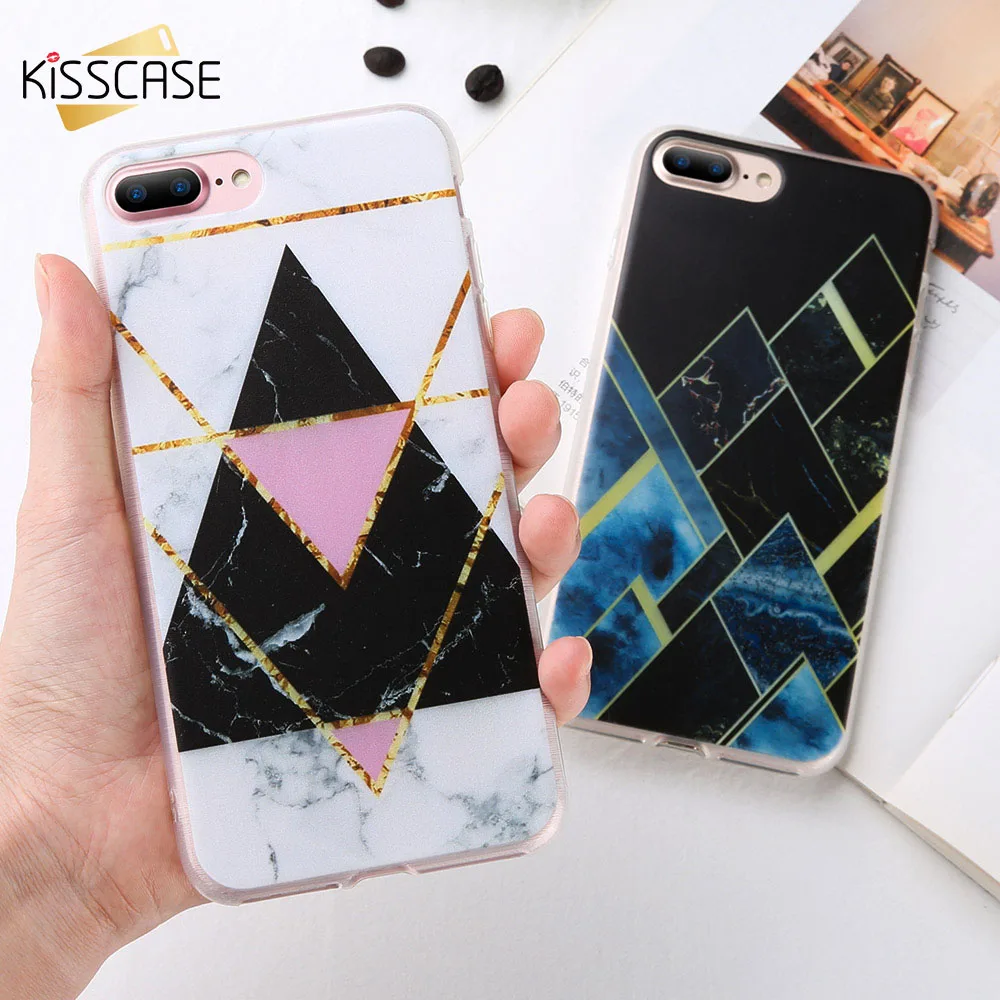 KISSCASE мягкие ТПУ чехлы под мрамор для Xiaomi Redmi Note 5 4X PLus геометрический мраморный