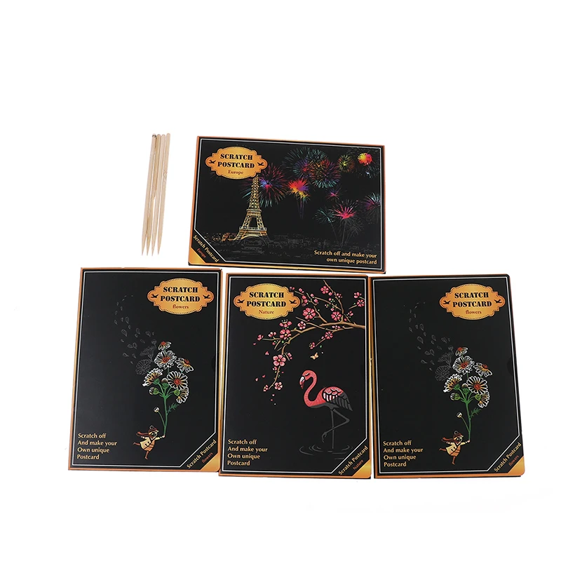 4 шт./компл. рисование каракули игрушки для царапин Волшебная Красочная доска