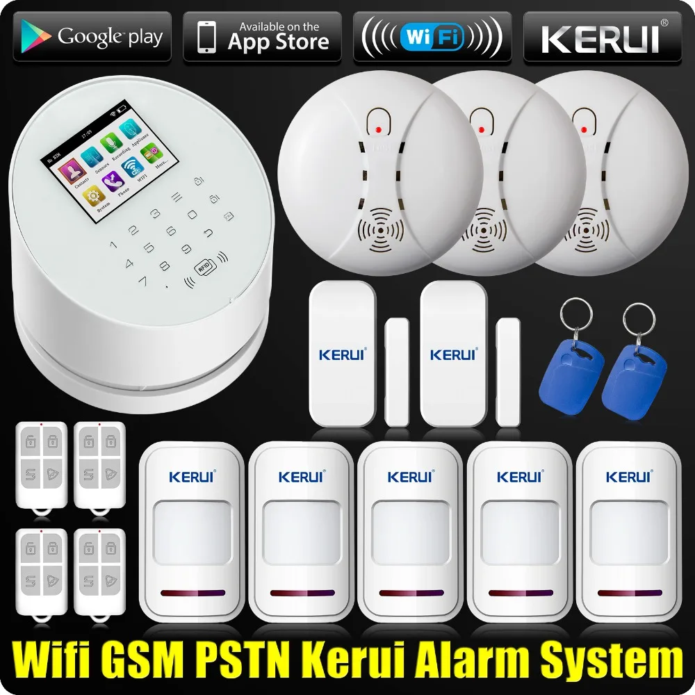 KERUI беспроводной WiFi GSM PSTN для дома система сигнализации Беспроводной детектор