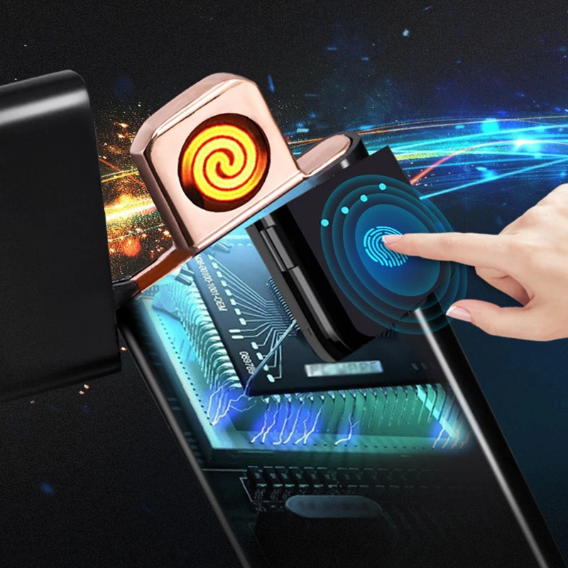 Ультра-тонкий USB Перезаряжаемый сенсорный-senstive металлическая зажигалка прикуриватели ветрозащитный негорящий вольфрамовый турбо для курения зажигалка usb зажигалки