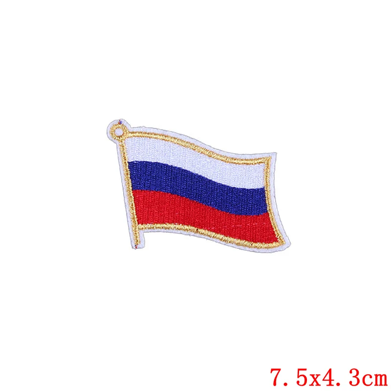 Prajna Флаг США, Русский Флаг, нашивка, вышитый значок, нашивки, военные тактические Бейджи для одежды, флаг России, персональный нарукавник F - Цвет: Антикварная медь