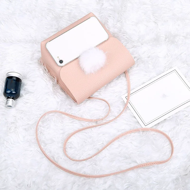 Дамские туфли из pu искусственной кожи Мини Монета Сумка Помпоном Мяч Crossbody