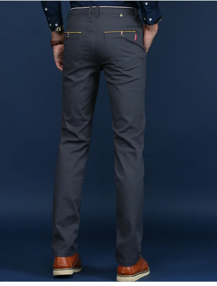 QMGOOD Hot Sales Men's Casual Pants Business Mens Comfortable Male Summer Trousers 6 Colors Joggers Cotton Men Clothing |