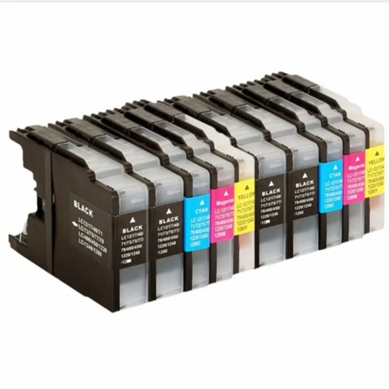 10pk чернильный картридж для принтера Brother LC12 LC17 LC71 LC40 LC73 LC75 LC77 LC79 LC400 LC450 LC1220 LC1240