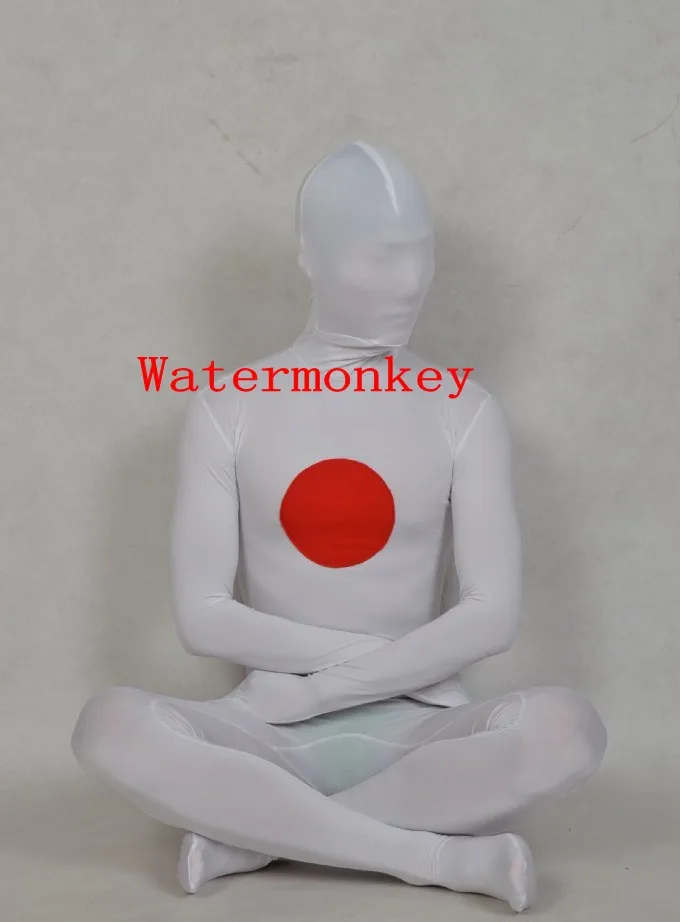 Япония зентай с флагом вторая кожа спандекс костюм нарядное платье Костюм