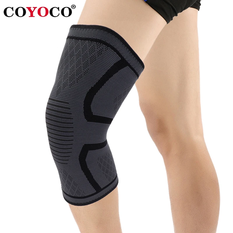 Спортивные наколенники COYOCO для бега, велоспорта, тренажерного зала, эластичные наколенники, теплые, черные, зеленые, 1 шт