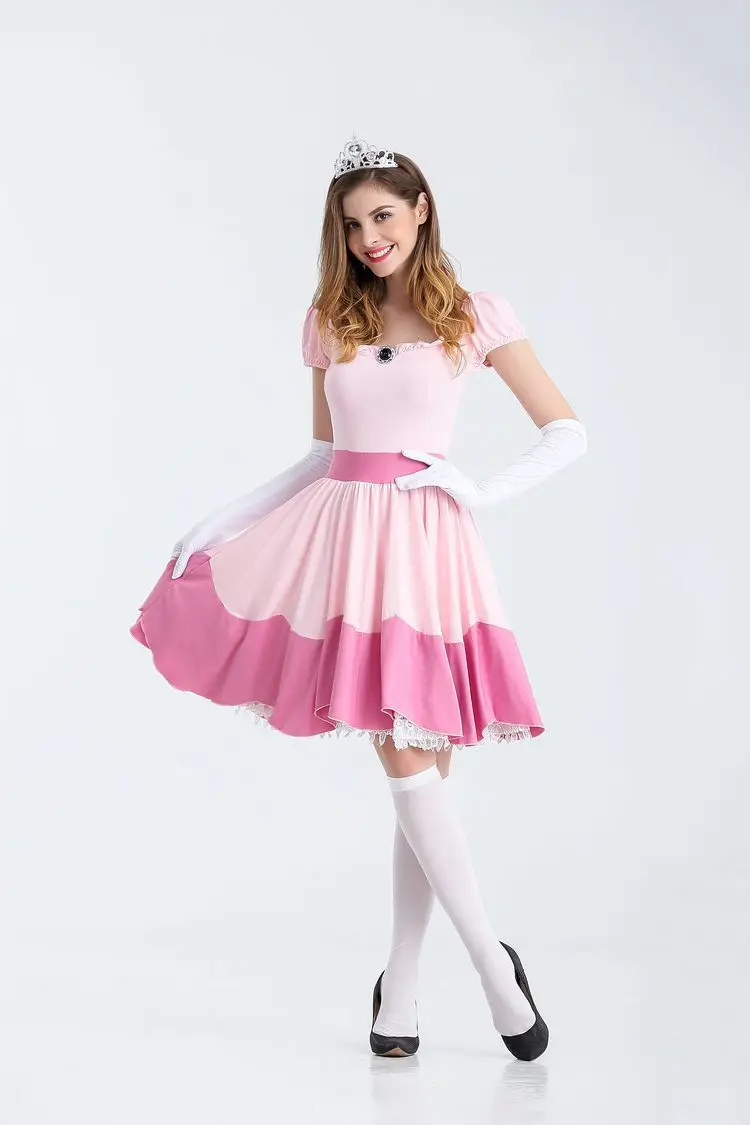 Новейшие Делюкс взрослых принцесса персик костюм для женщин вечерние