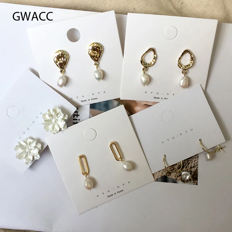 Женские Висячие серьги GWACC модные длинные с жемчугом в стиле барокко