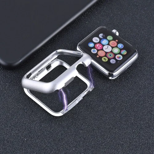 Магнитная Адсорбция металлическая рамка защитный чехол для Apple Watch 38 мм 42 мм Серия 1 2 3 для iwatch 4 5 40 мм 44 мм крышка бампер - Цвет: Silver