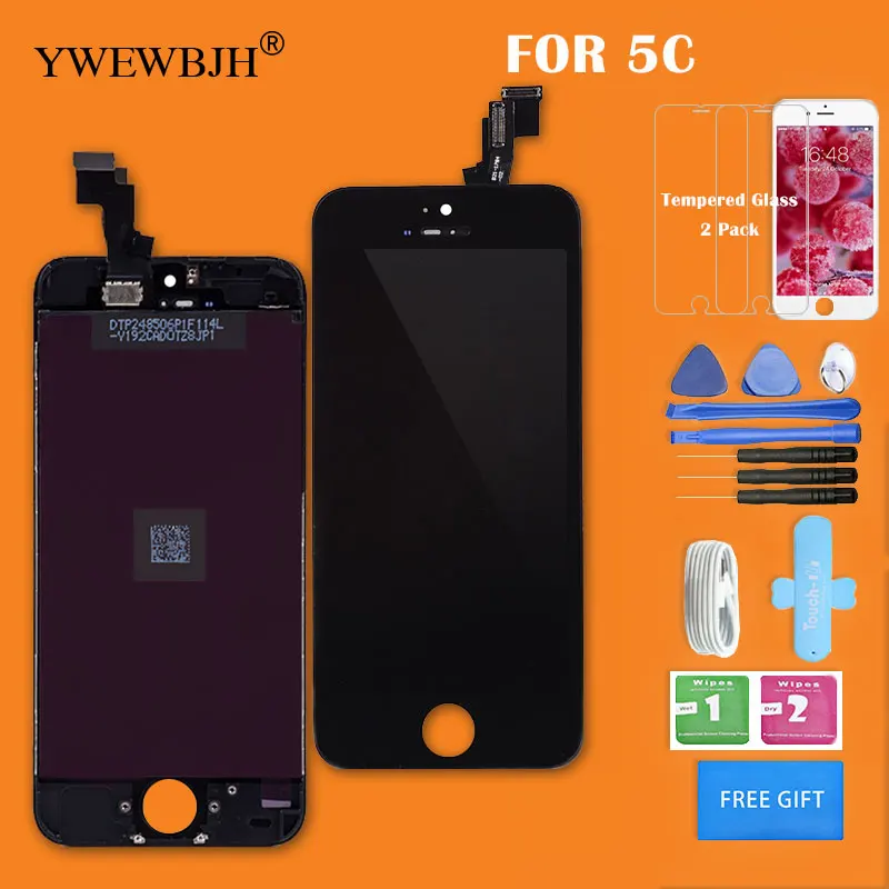 

YWEWBJH 100 шт./партия AAA LCD для 5C экран без битых пикселей дисплей тачскрин дигитайзер в сборе ремонтная деталь черная Бесплатная доставка