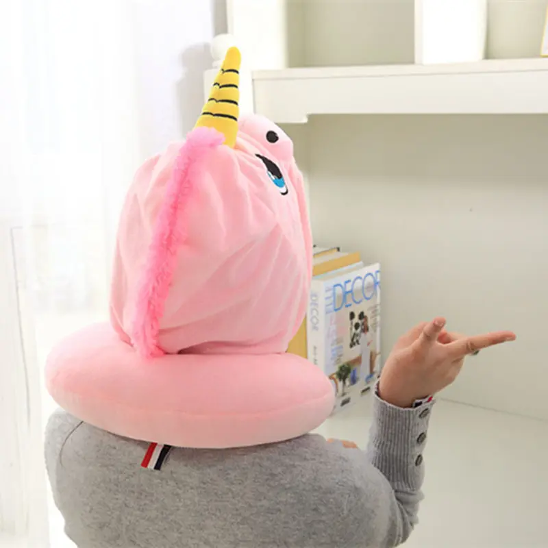 1 шт. Kawaii Единорог U форма плюшевая подушка мягкая игрушка единорог со шляпой для