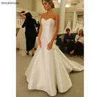 Белые Простые Свадебные платья Русалочки атласная Милая недорогие свадебные платья 2021 Vestidos De Novia