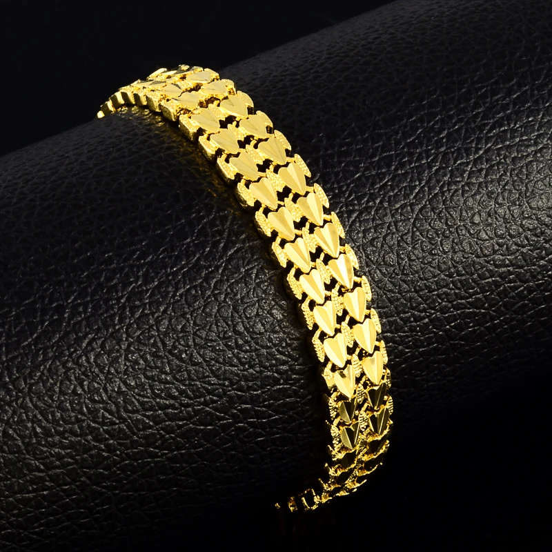 Очаровательные 24K позолоченные Многослойные сердечки с медными цепочками