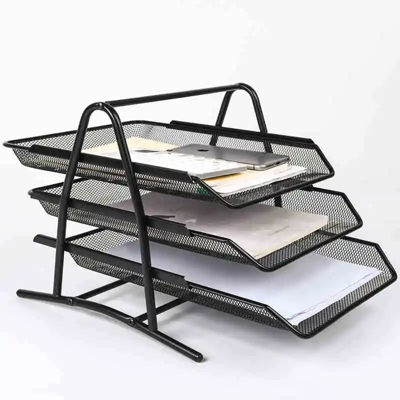 

DELI File Tray Three-layer Metal Grid File Holder Drawer Type File Frame Document Trays Office Supplies Office School Supplies