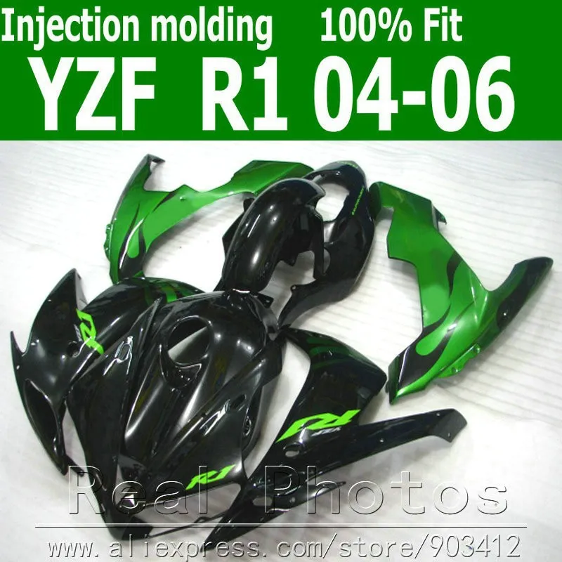 Комплект обтекателей под давлением для YAMAHA R1 комплект 2004 2005 2006 желтый черный