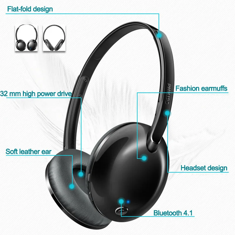 Беспроводная гарнитура Philips SHB4405 с Bluetooth 4 1 литий-полимерный регулятор громкости