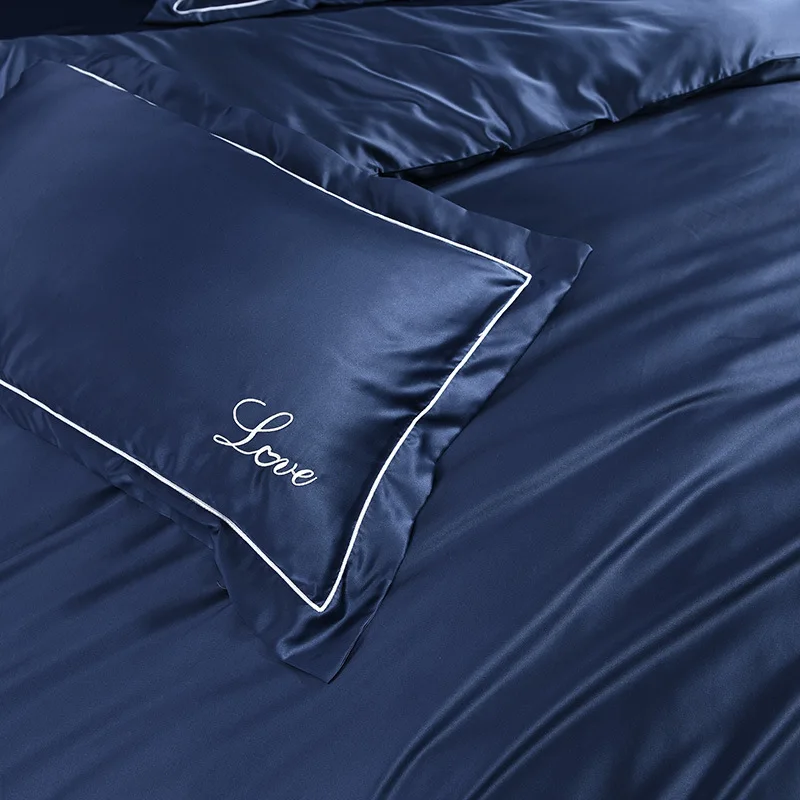 Роскошный комплект постельного белья из 100% шелка Комплект King Queen набор