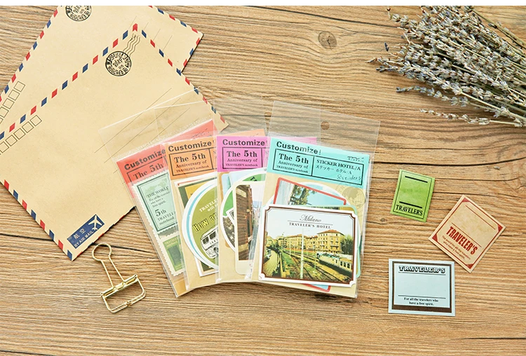 Винтажная дорожная бирка MIDORI TRAVELER'S в стиле ретро|sticker pack|stickers stickersstickers travel vintage |