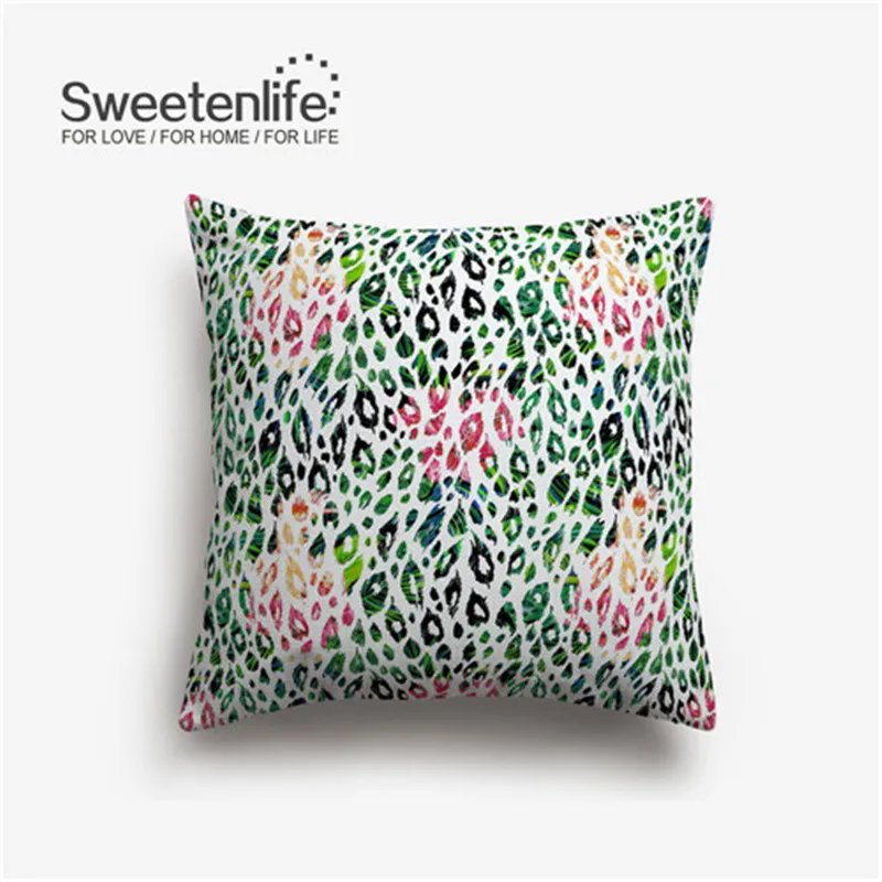 Sweetenlife креативная Подушка с принтами листьев крышка 45x45 см и 50x50 см подушка для сиденья многоцветный белый льняной Бросок Наволочка Прямая