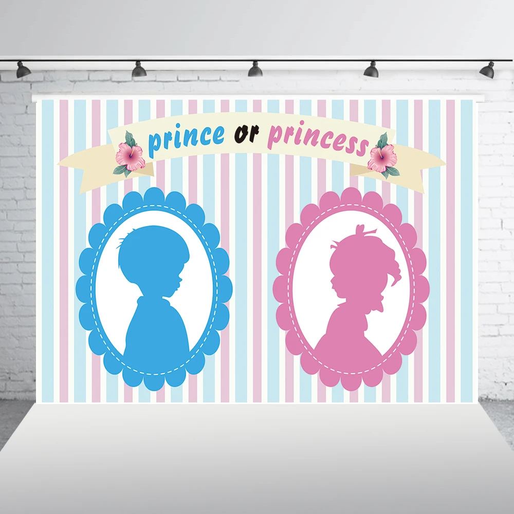 HUAYI Gender Reveal Backdrop Girl or Boy Pink Blue Little Prince Princess Party Decor Table Banner Background w-2113 | Электроника