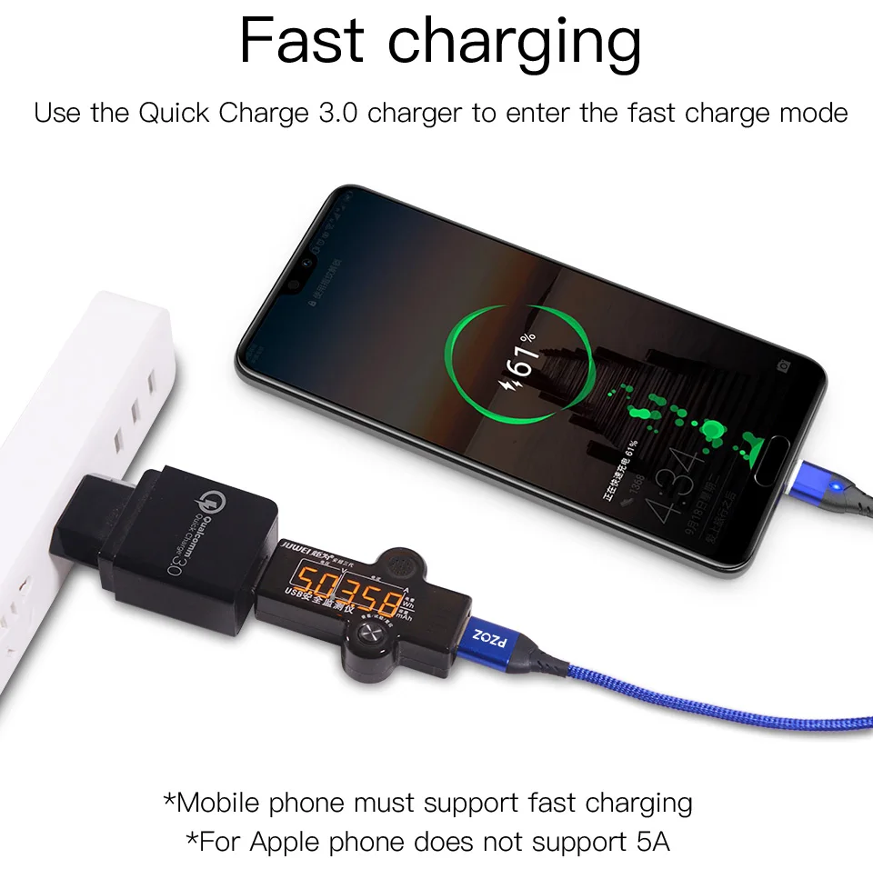 PZOZ микро USB C Магнитный кабель 5А супер быстрая зарядка телефона тип-c магнитное зарядное устройство Microusb для iPhone samsung Galaxy S10 huawei
