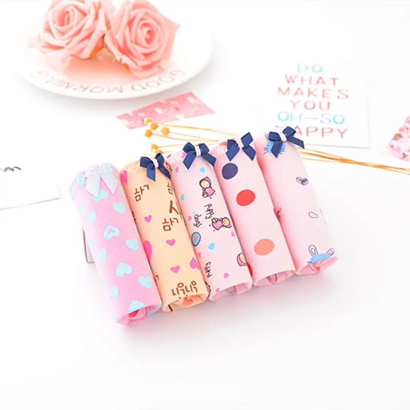 

2pcs/lot Cotton panties women pattern cotton underwear women gril briefs lingerie ladies underpants cartoon female wholesale