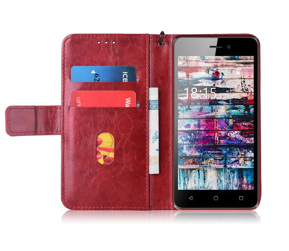 Кожаный чехол книжка для BQ 5002G Fun Fundas с цветочным принтом 100% специальный кошелек