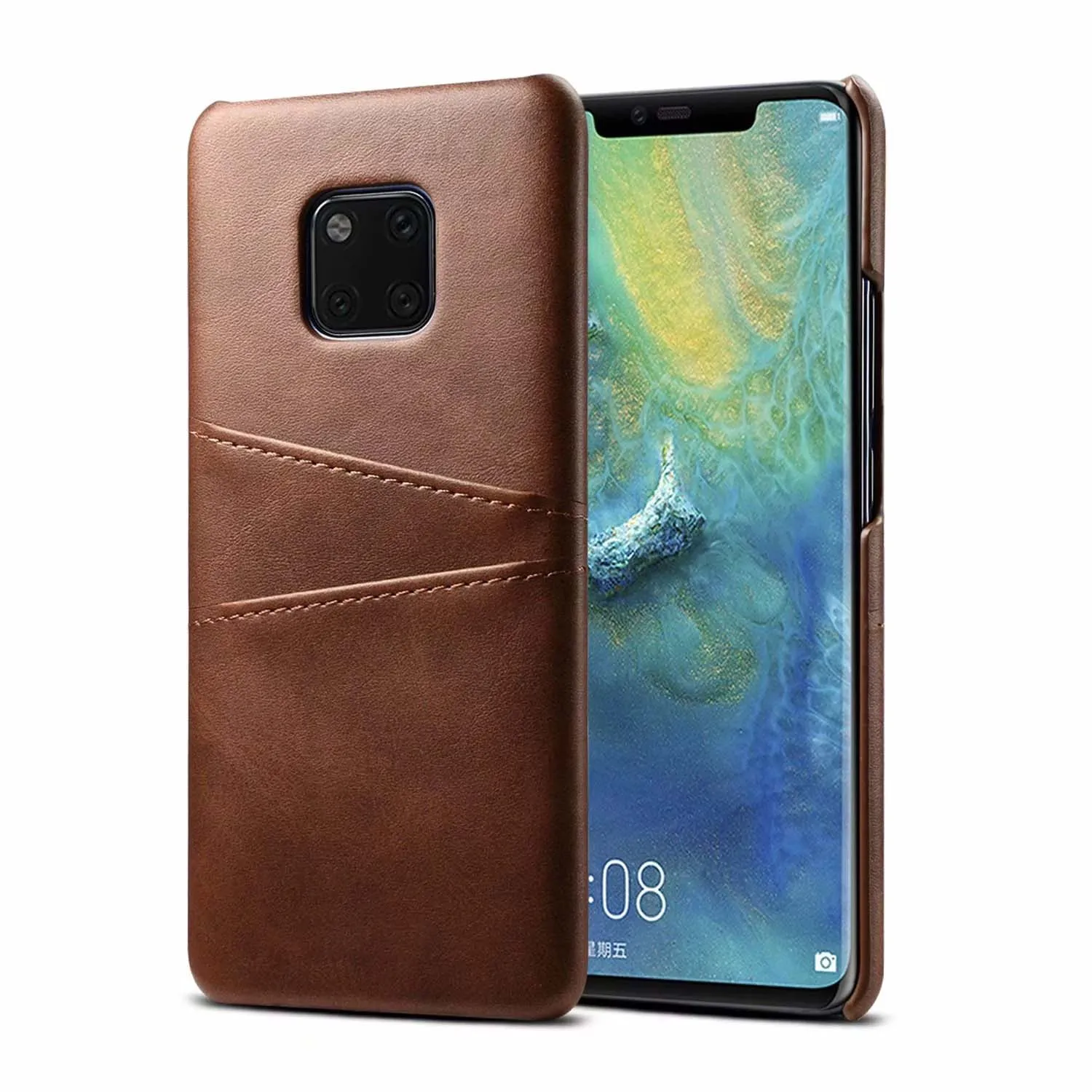 Чехол из натуральной кожи для Huawei P30 Pro Винтажный чехол в стиле ретро задняя