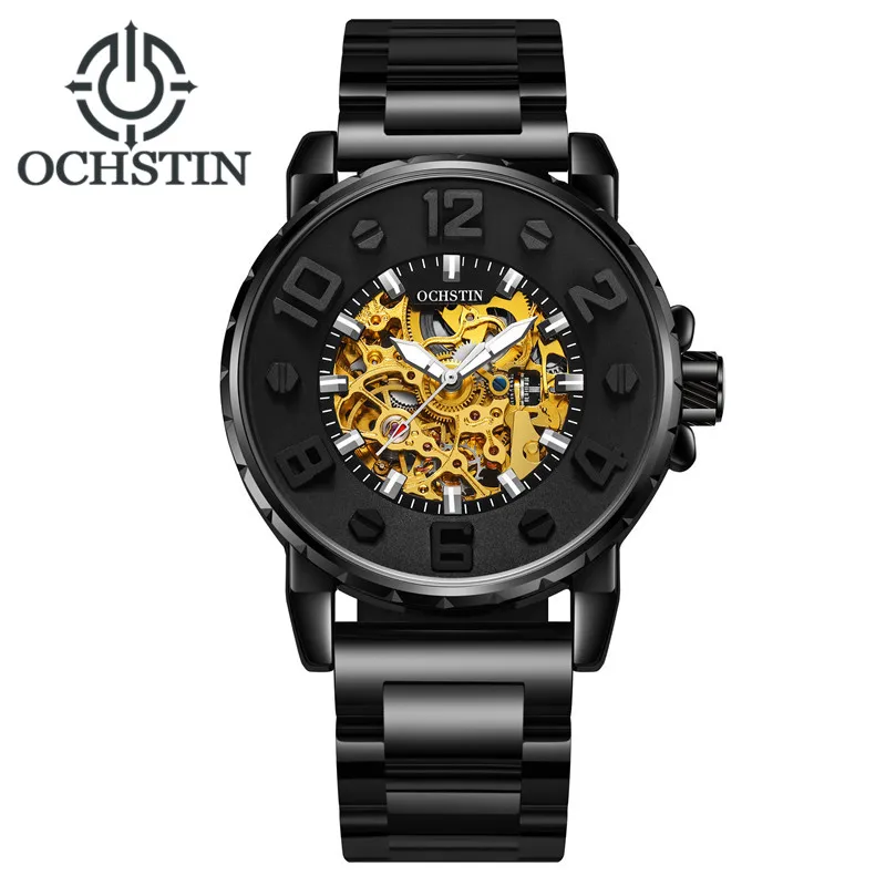 

2018 New Men's Skeleton WristWatch OCHSTIN Stainless steel Casual Automatic Skeleton Mechanical Watches Male reloj hombre
