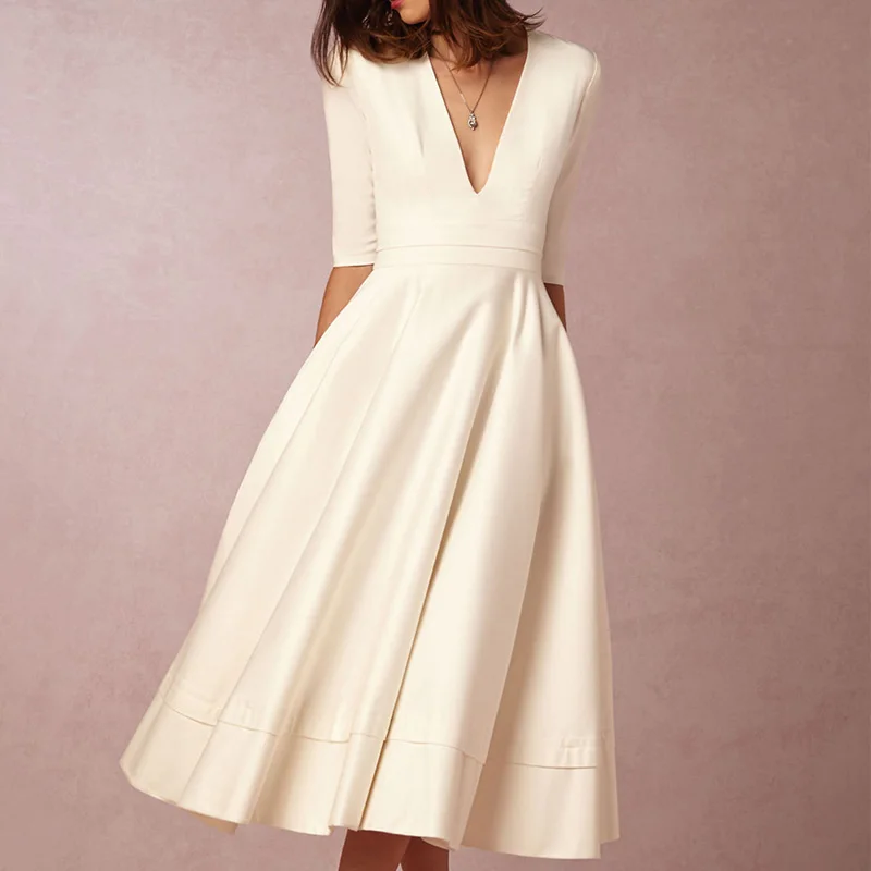 Сексуальное элегантное женское бальное платье с v образным вырезом со средним