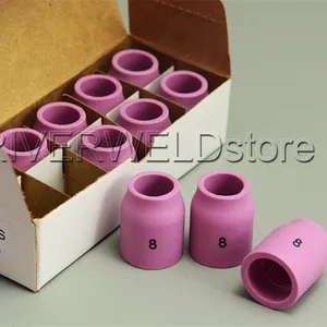 Алюминиевая насадка TIG для газовых линз, керамические защитные чашки 53N61S 8 #, аксессуары для сварофонарь SR PTA DB WP 9 20 25 Series 10 шт.