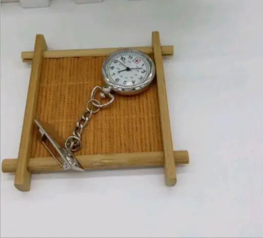 

Large Face Nurses Pocket Fob Watch on a Bar with Back Silver Color relogio 10pcs/lot Gift